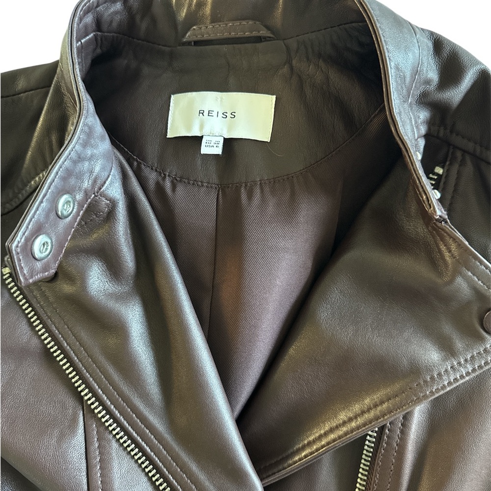 REISS
Tallis Leather Moto Jacket size 6 US in great like new condition - Picture 11 of 12